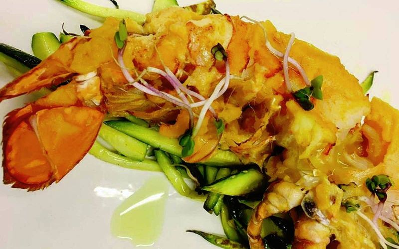 Lobster with zucchini